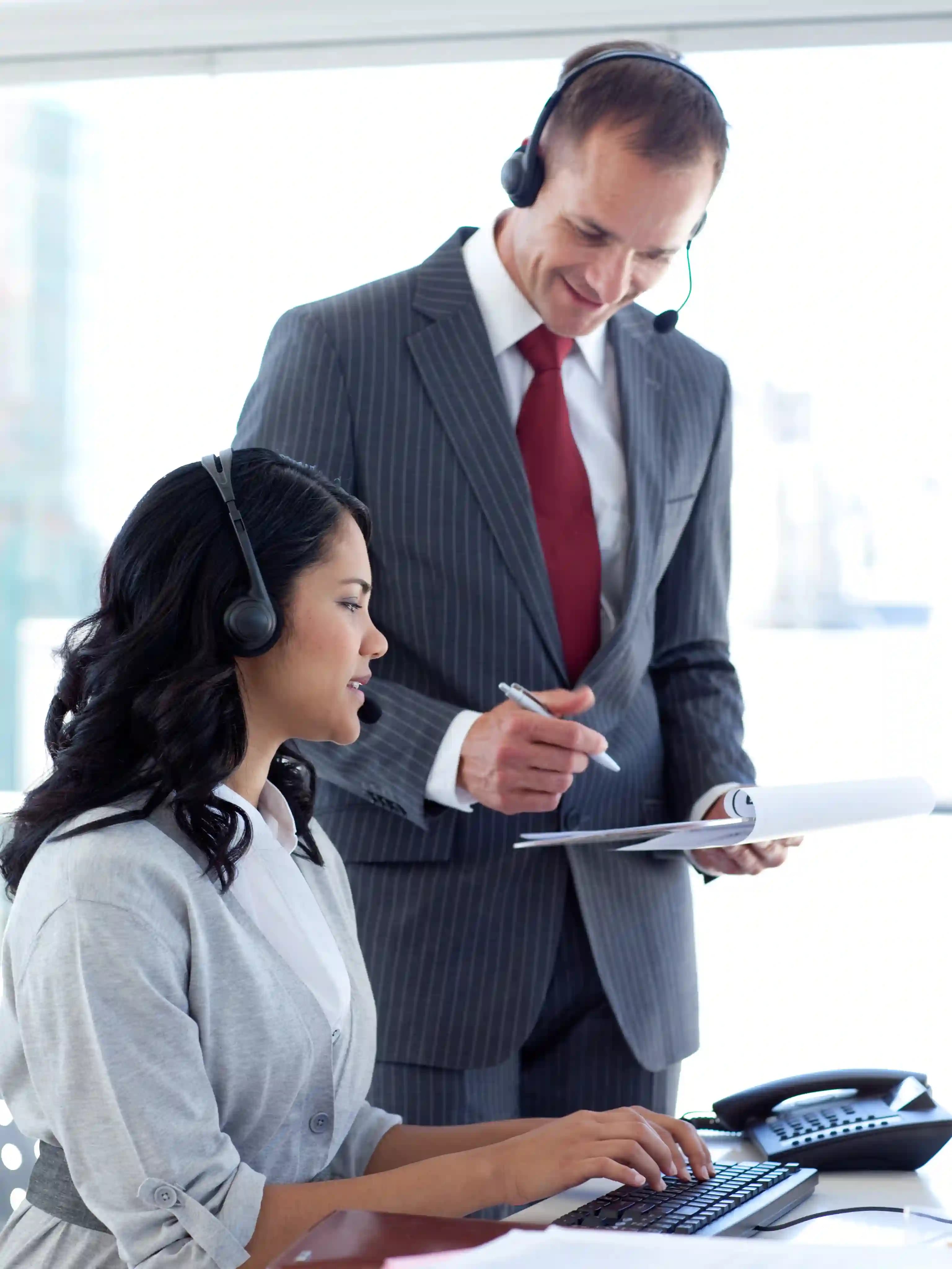 Consulting team assisting a client